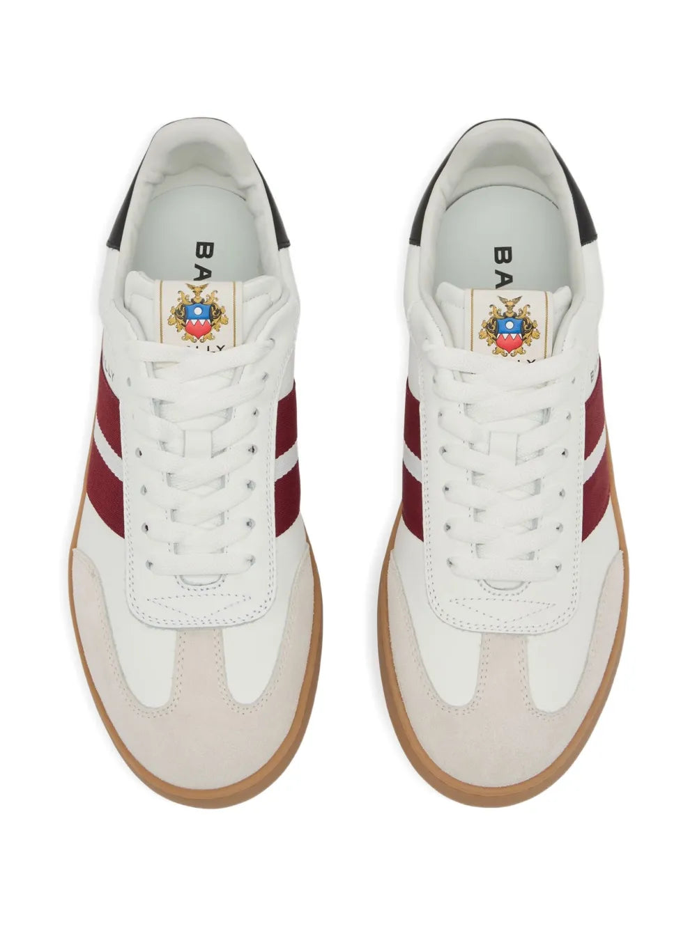Bally Retro Crest Striped Leather — White — Size US M 3.5 - US W 5 — Back View