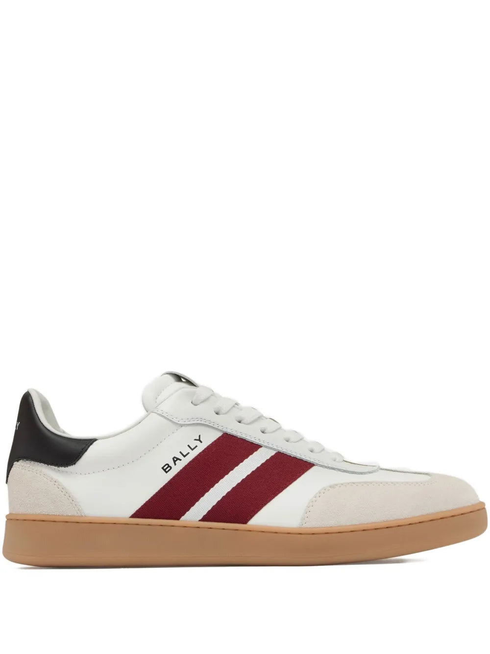 Bally Retro Crest Striped Leather — White — Size US M 3.5 - US W 5 — Front View