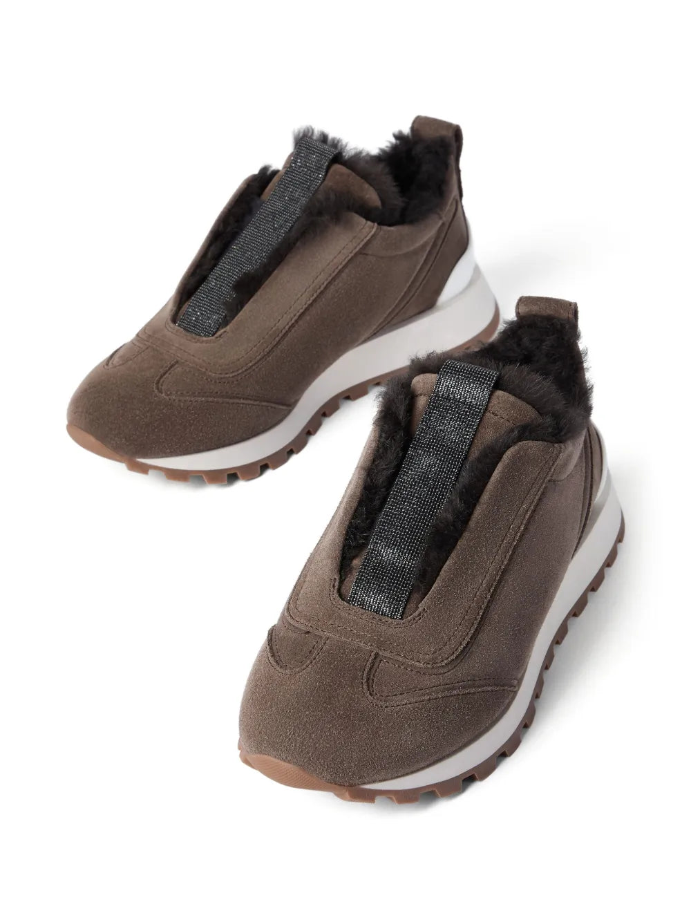 Brunello Cucinelli Monili-Detail — Brown — Size US M 3.5 - US W 5 — Top View