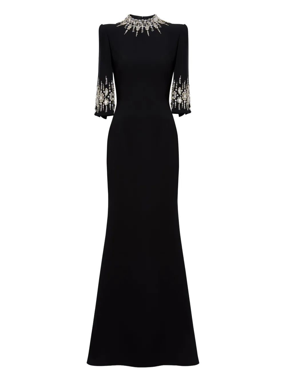 Jenny Packham Llana Maxi Dress — Black — Size XS — Front View