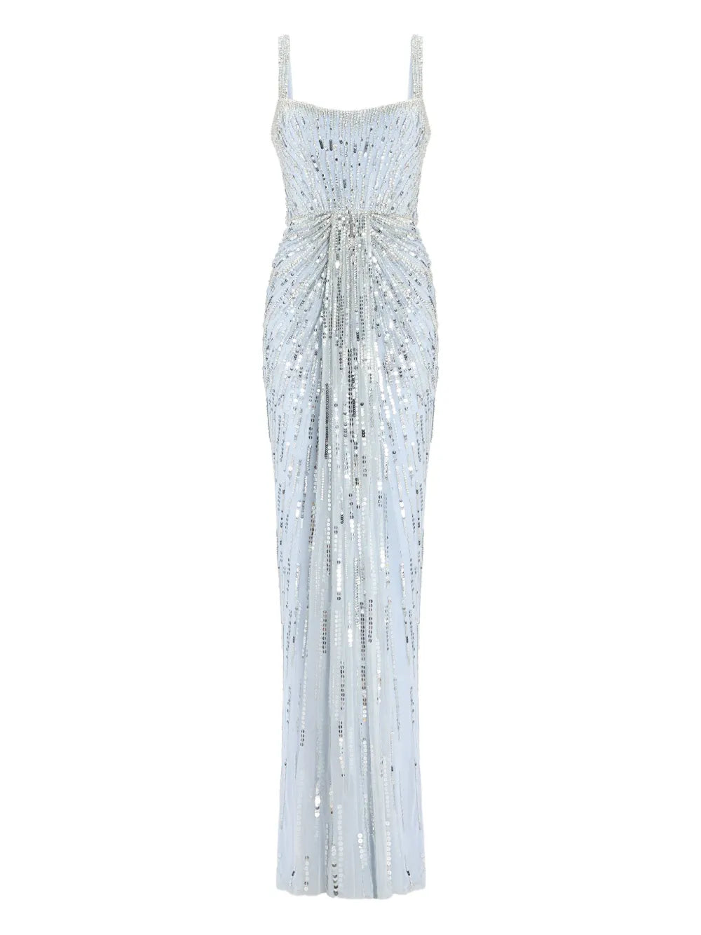 Jenny Packham Chrissy Embellished Dress — Blue — Size M — Front View