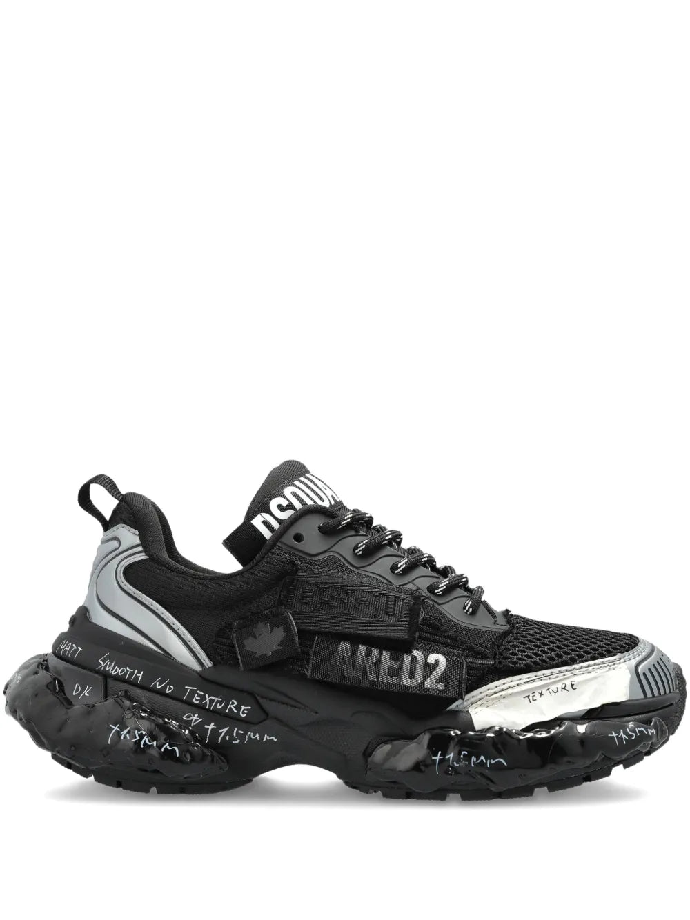 DSQUARED2 Logo Lettering — Black — Size US M 3.5 - US W 5 — Front View