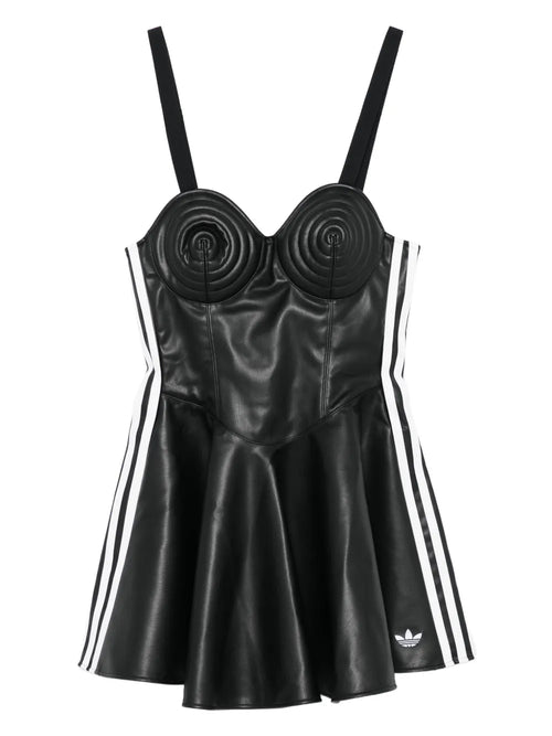 Adidas Faux Leather Dress — Black — Size XS — Front View
