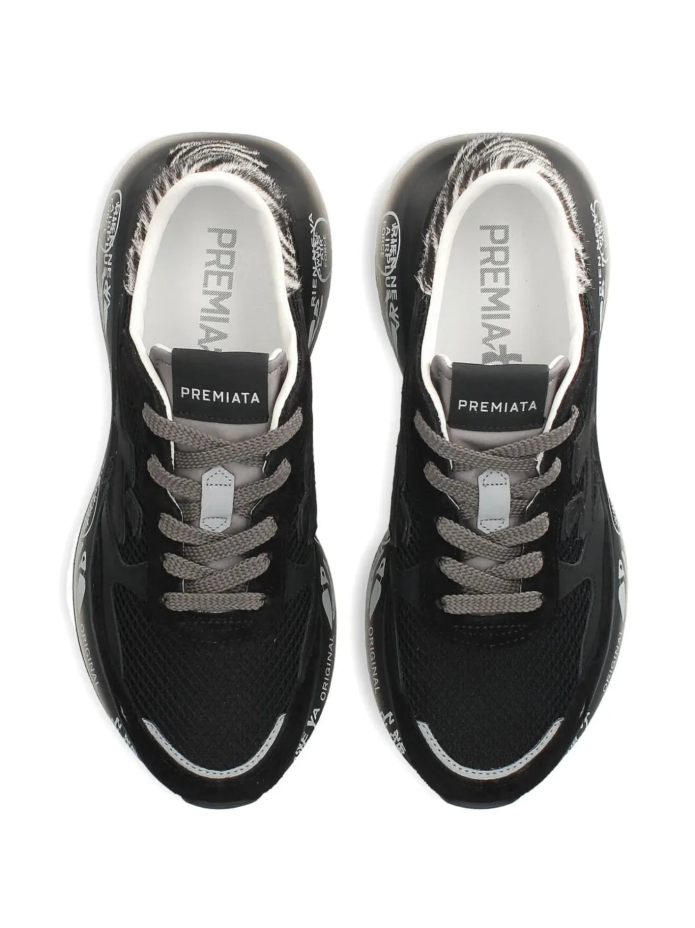 Premiata Lauryn — Black — Size US M 3.5 - US W 5 — Top View