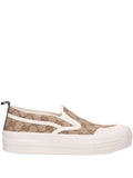 Gucci Logo-Pattern Slip-On — Beige — Size US M 3.5 - US W 5 — Front View