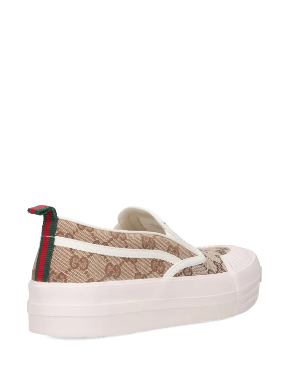 Gucci Logo-Pattern Slip-On — Beige — Size US M 3.5 - US W 5 — Back View