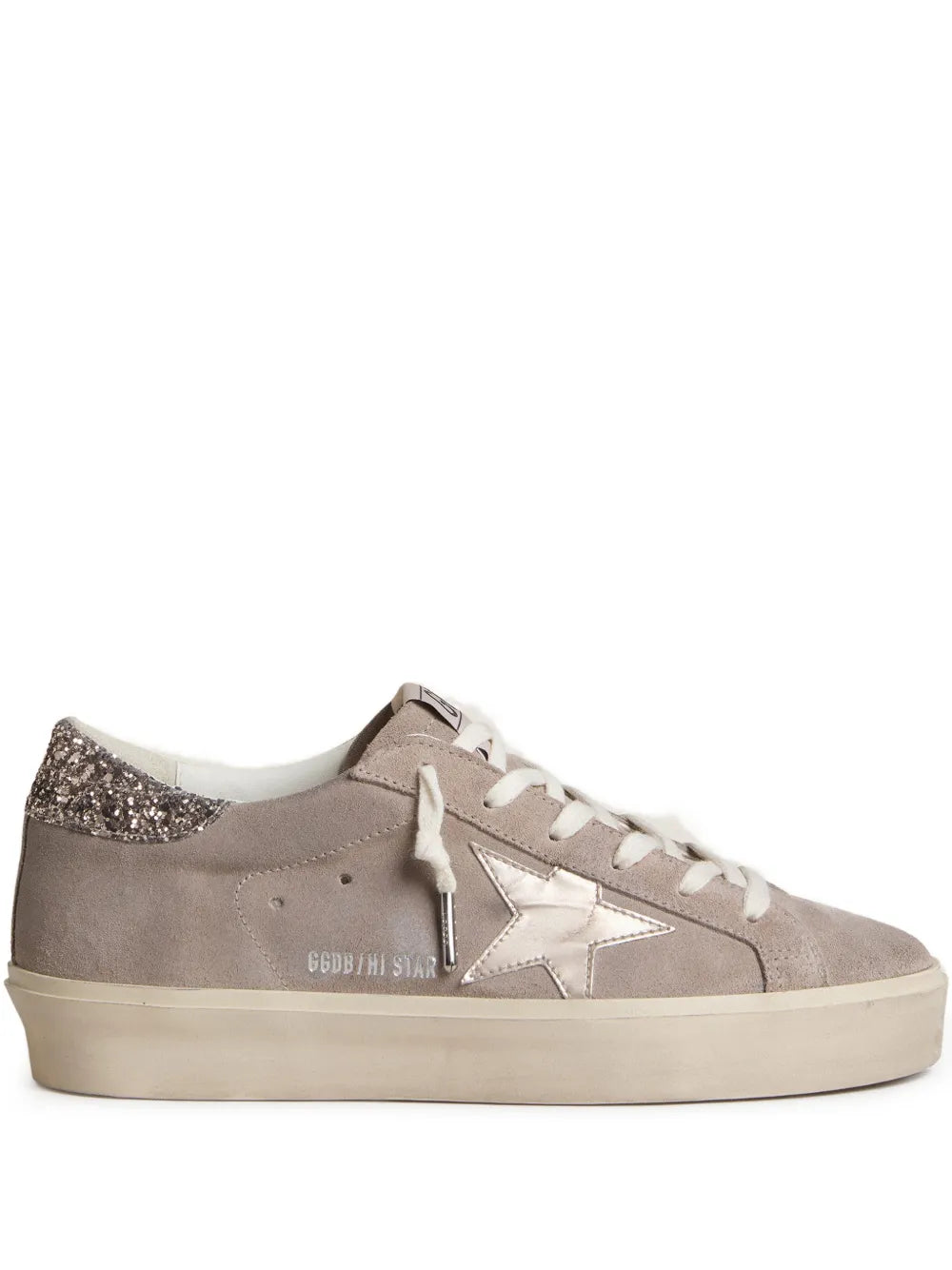 Golden Goose Hi Star Glitter — Grey — Size US M 3.5 - US W 5 — Front View