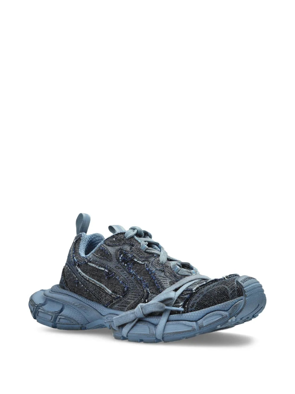 Balenciaga 3Xl Distressed Lace-Up — Blue — Size US M 3.5 - US W 5 — Side View