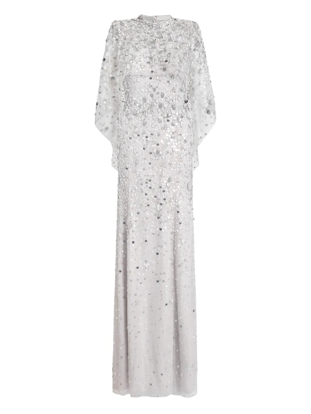 Jenny Packham Gracie Bead Embellished Maxi Dress — White — Size XS — Front View