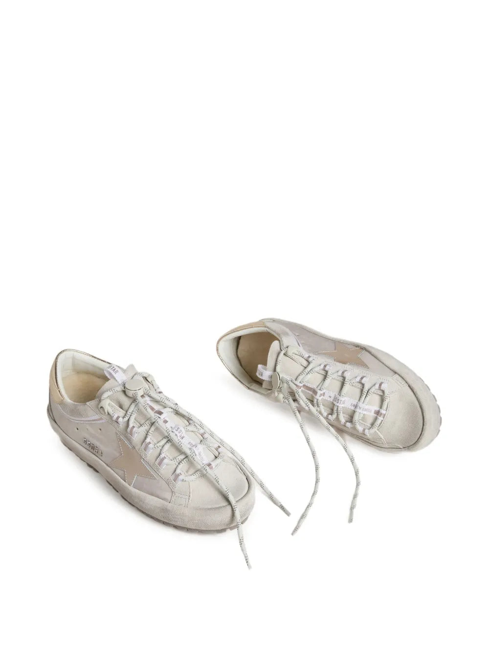 Golden Goose Super-Star Ski In Light Gray Nylon With Metallic Leather — White — Size US M 3.5 - US W 5 — Side View