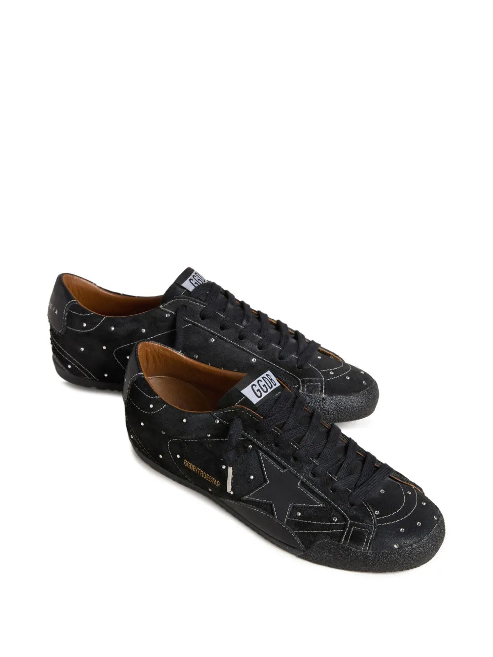 Golden Goose True-Star In Black Suede With Swarovski Crystals — Black — Size US M 3.5 - US W 5 — Side View