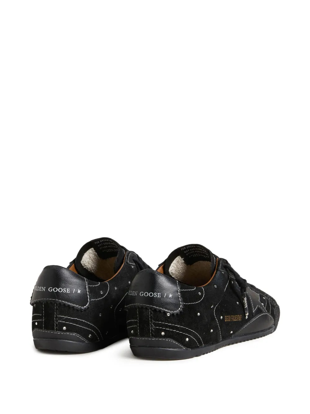 Golden Goose True-Star In Black Suede With Swarovski Crystals — Black — Size US M 3.5 - US W 5 — Back View