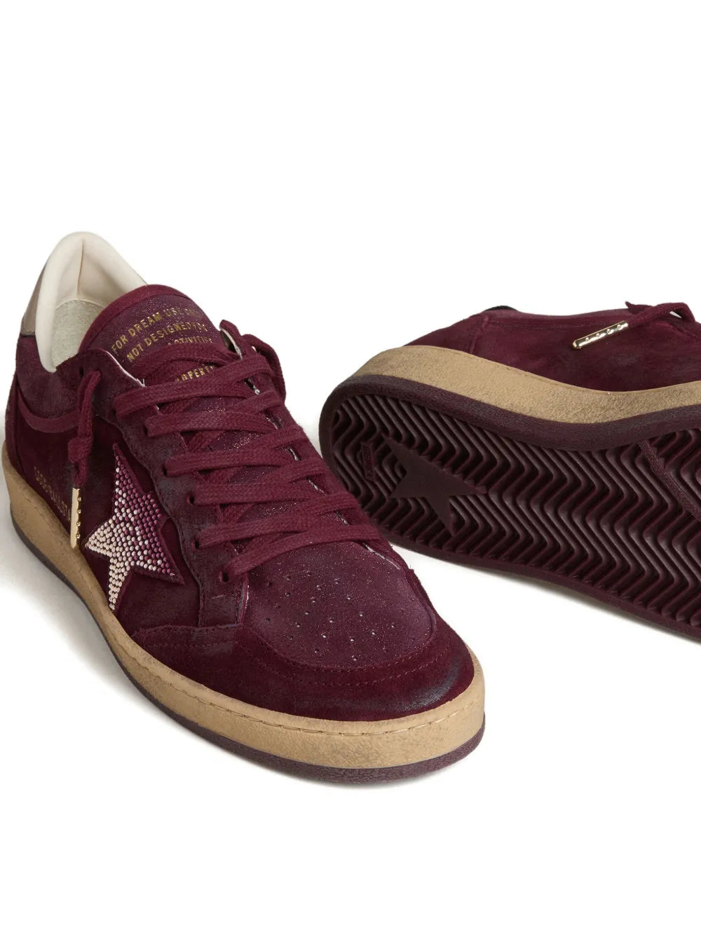 Golden Goose Ball Star Glittered — Red — Size US M 3.5 - US W 5 — Back View