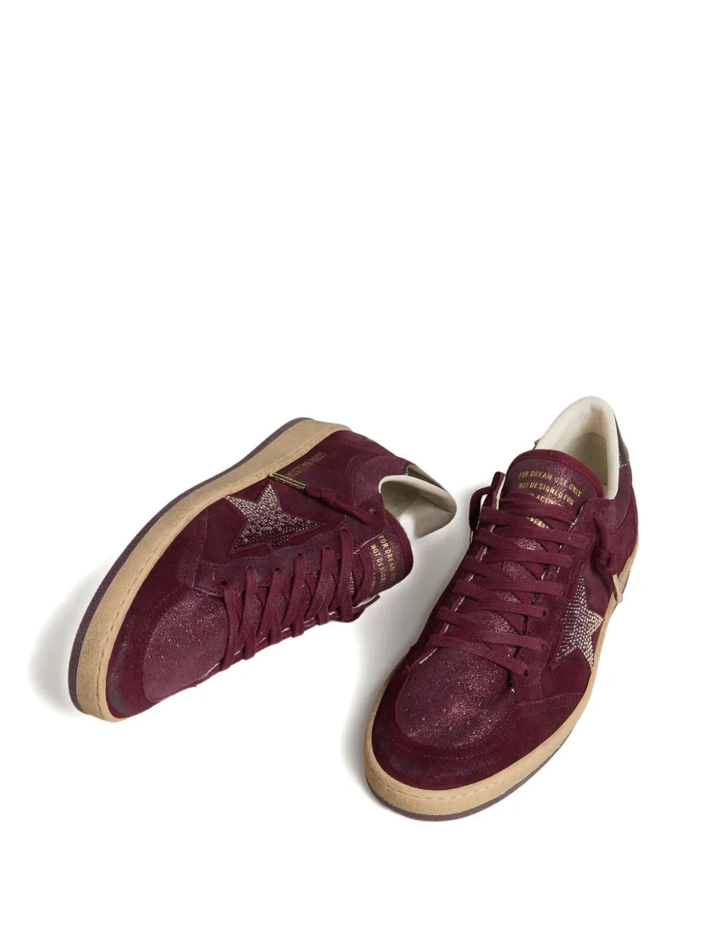 Golden Goose Ball Star Glittered — Red — Size US M 3.5 - US W 5 — Top View