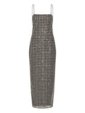 Rotate Birger Christensen Beaded Slip Maxi Dress — Black — Size XS — Front View