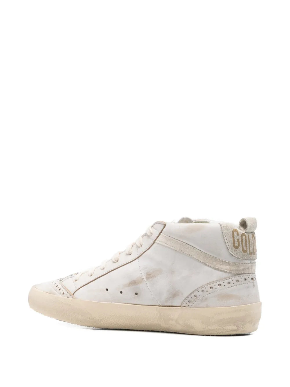 Golden Goose Mid Star Glitter-Star Round-Toe — Beige — Size US M 3.5 - US W 5 — Back View
