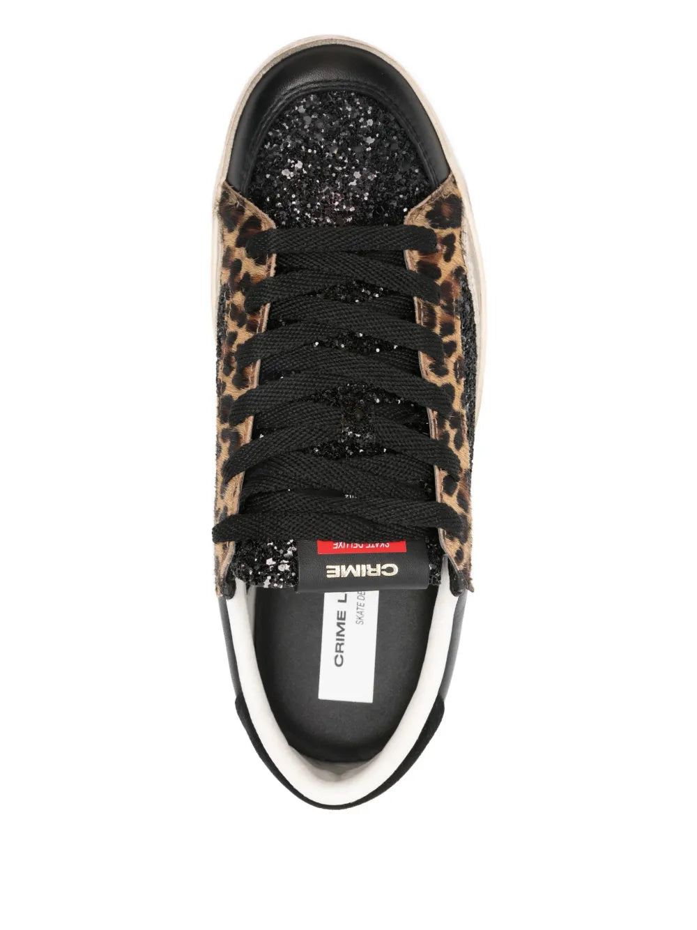 Crime London Sk8 Deluxe — Black — Size US M 3.5 - US W 5 — Top View