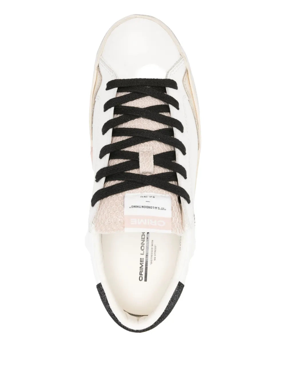 Crime London Leather — White — Size US M 3.5 - US W 5 — Top View