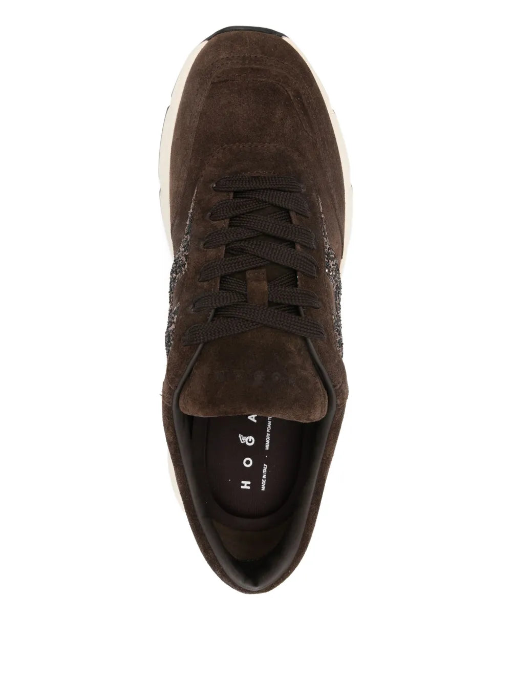 Hogan Glitter Logo Trainers — Brown — Size US M 3.5 - US W 5 — Top View