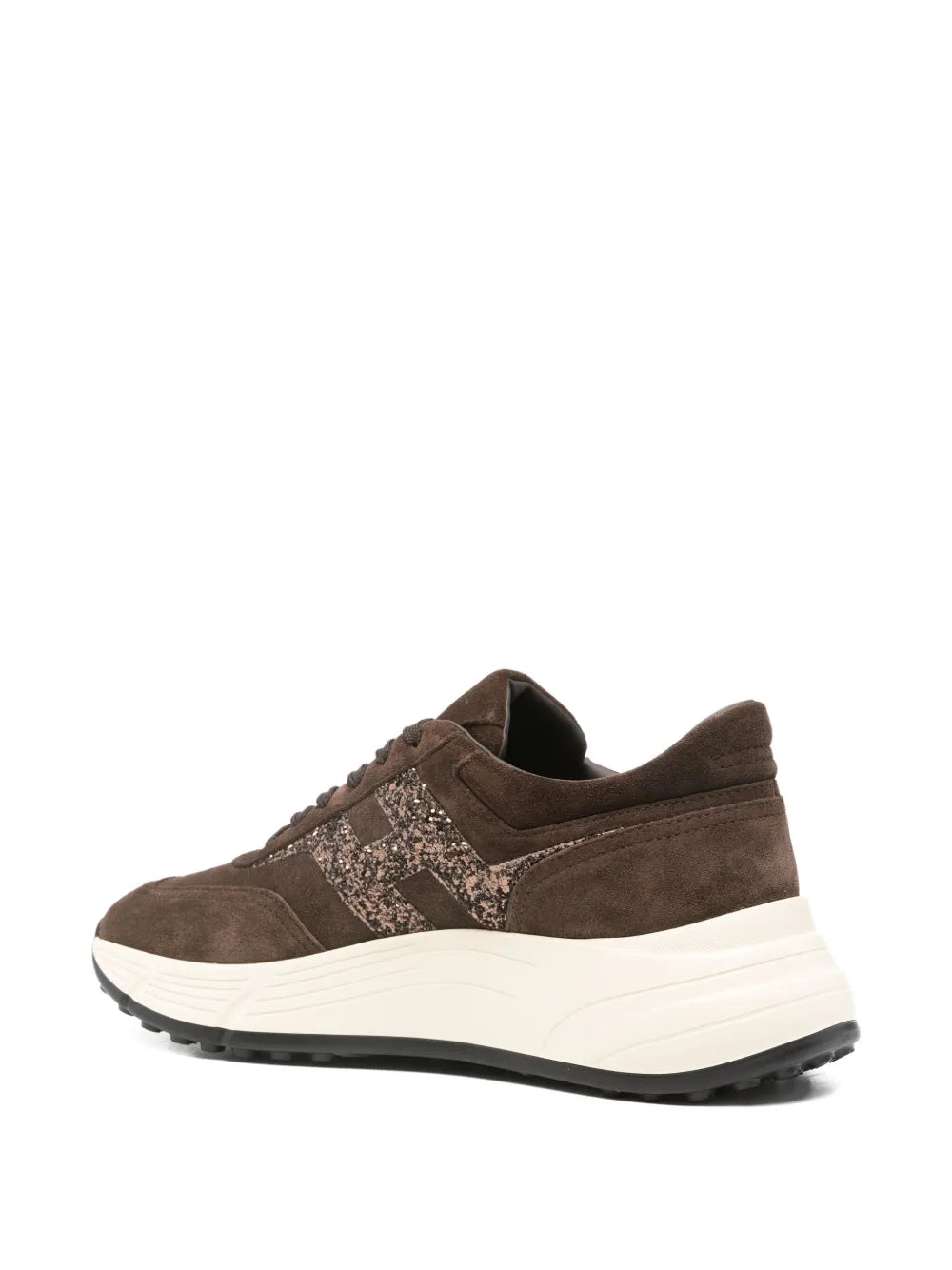 Hogan Glitter Logo Trainers — Brown — Size US M 3.5 - US W 5 — Back View