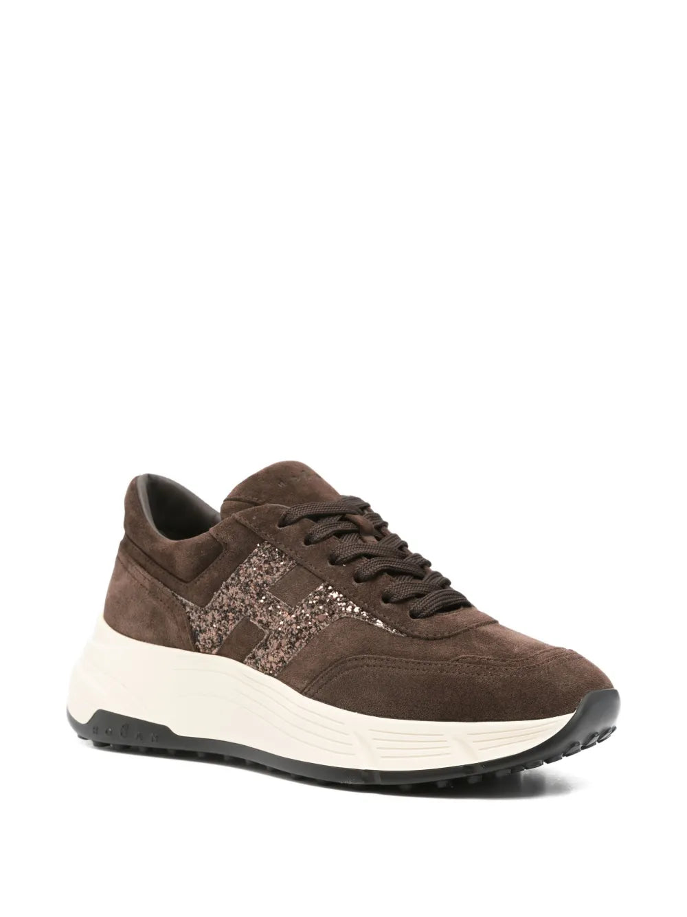 Hogan Glitter Logo Trainers — Brown — Size US M 3.5 - US W 5 — Side View