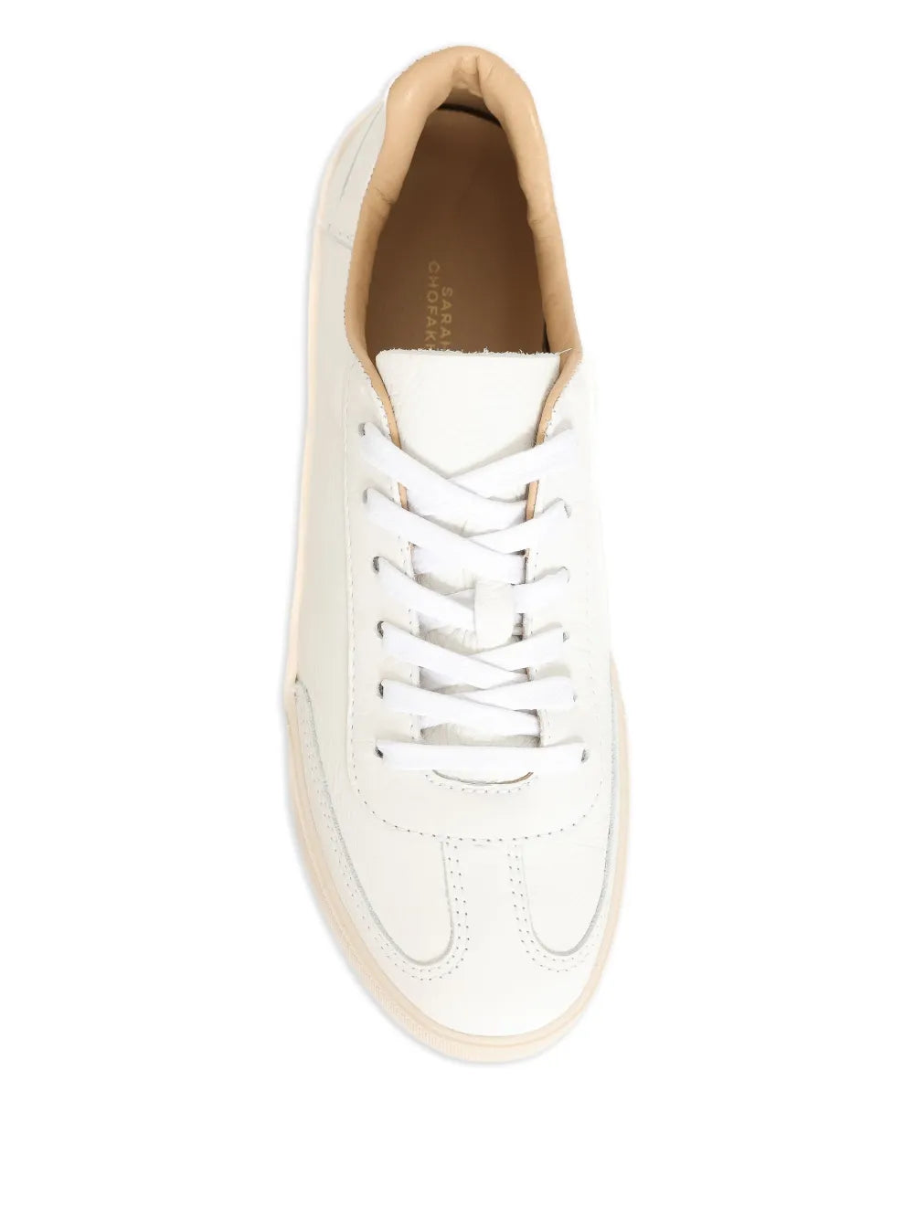 Sarah Chofakian White Light Leather — White — Size US M 3.5 - US W 5 — Back View