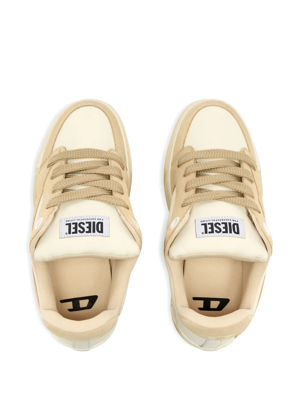 Diesel S-D-Ollie Low — Beige — Size US M 3.5 - US W 5 — Top View