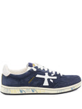 Premiata Basket Clay 7708 Suede Lace-Up — Blue — Size US M 3.5 - US W 5 — Front View