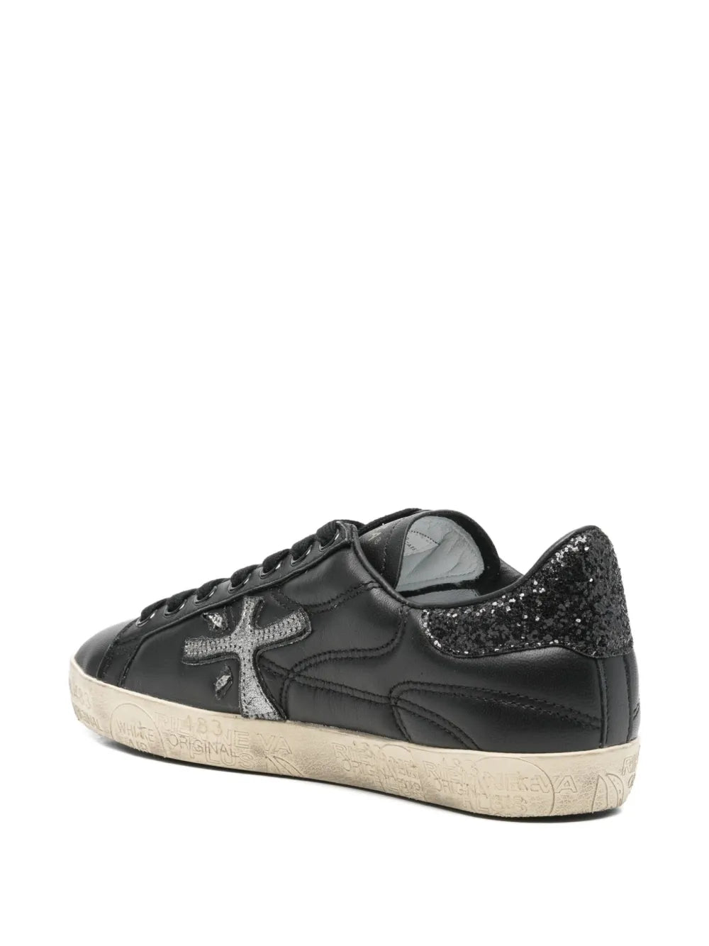 Premiata Steven Glitter-Panel — Black — Size US M 3.5 - US W 5 — Back View