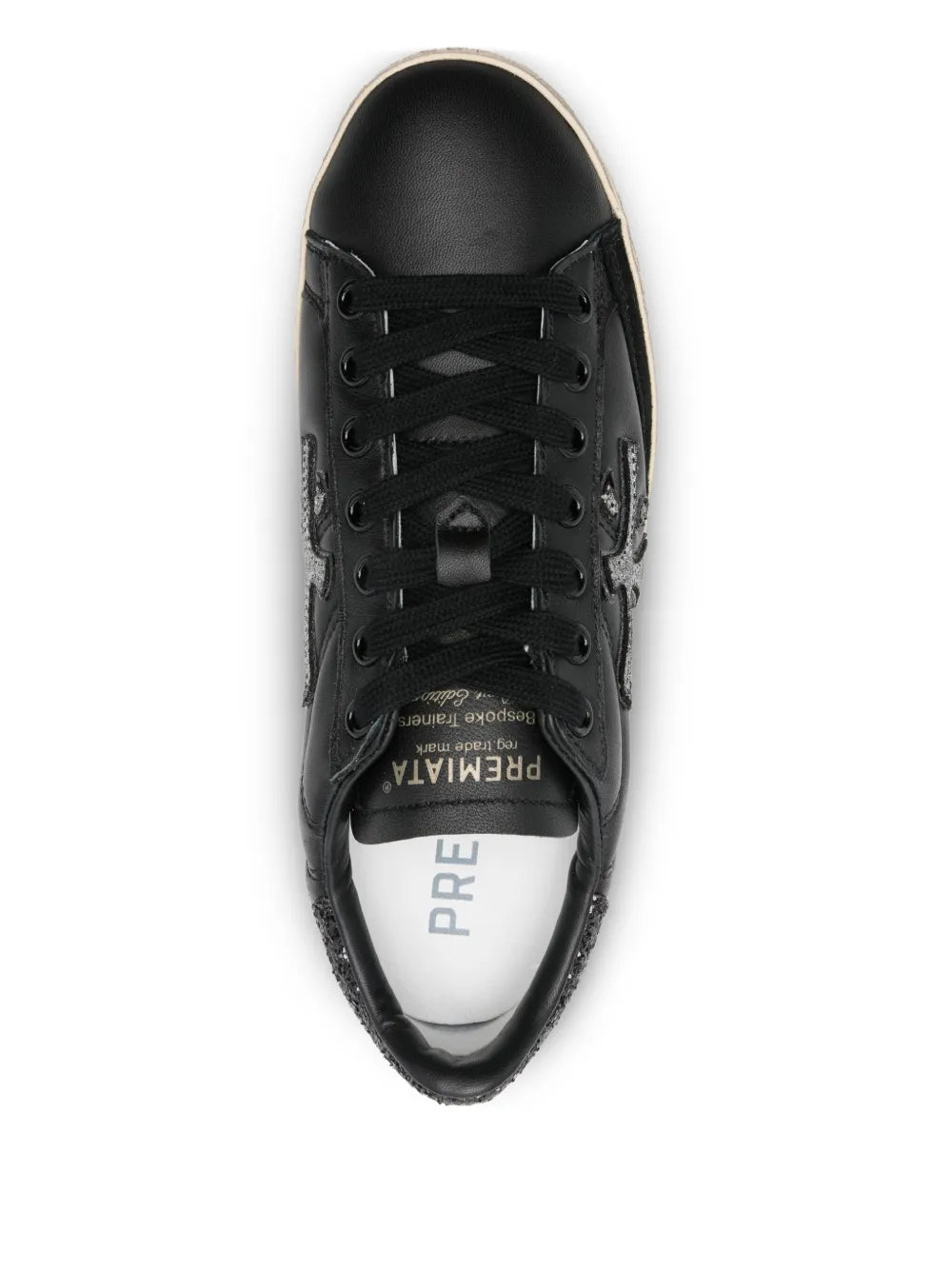 Premiata Steven Glitter-Panel — Black — Size US M 3.5 - US W 5 — Top View