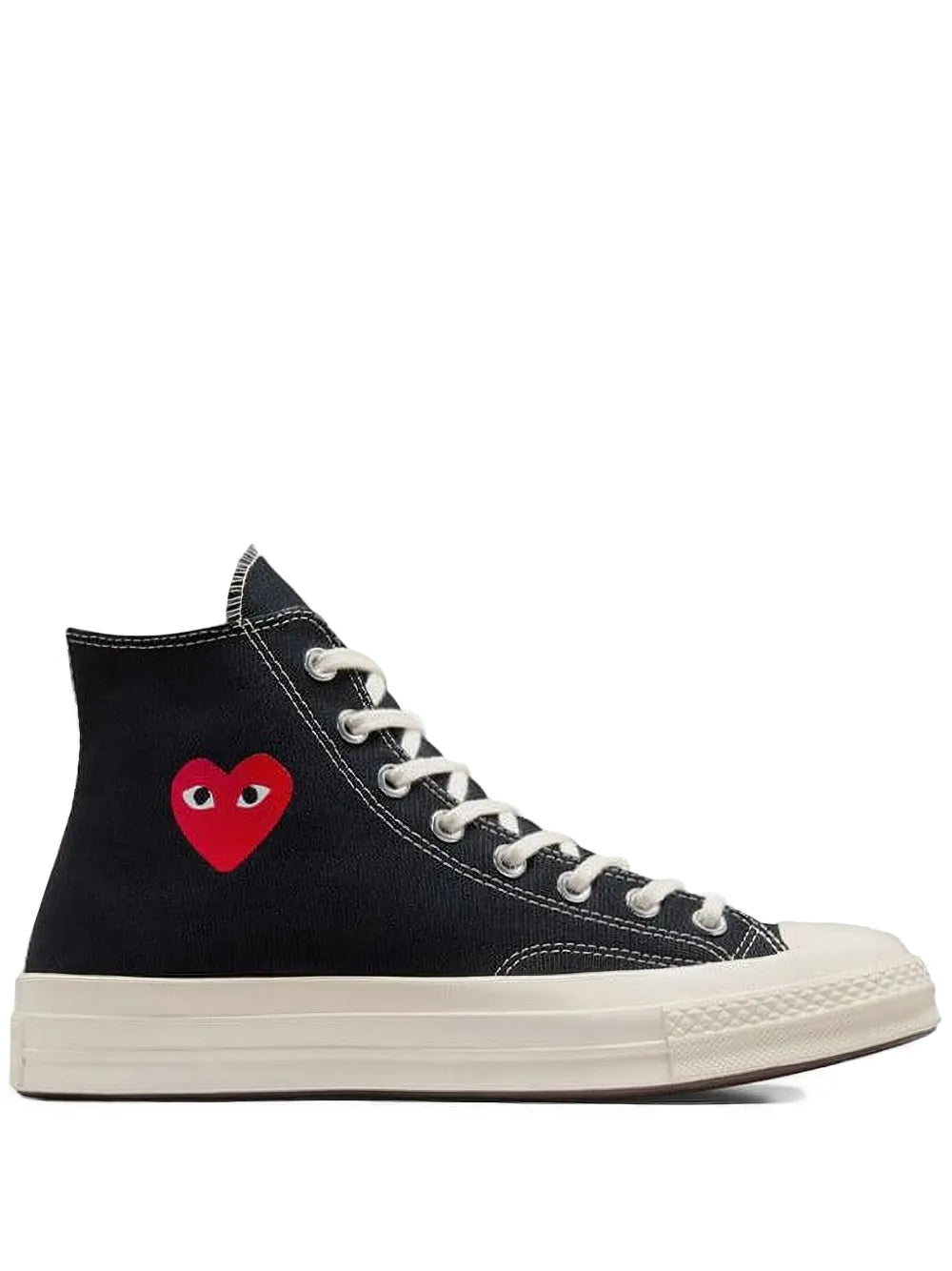 Comme Des Gar ns Play x Converse Chuck 70 Hi Logo-Print — Black — Size US M 3.5 - US W 5 — Front View
