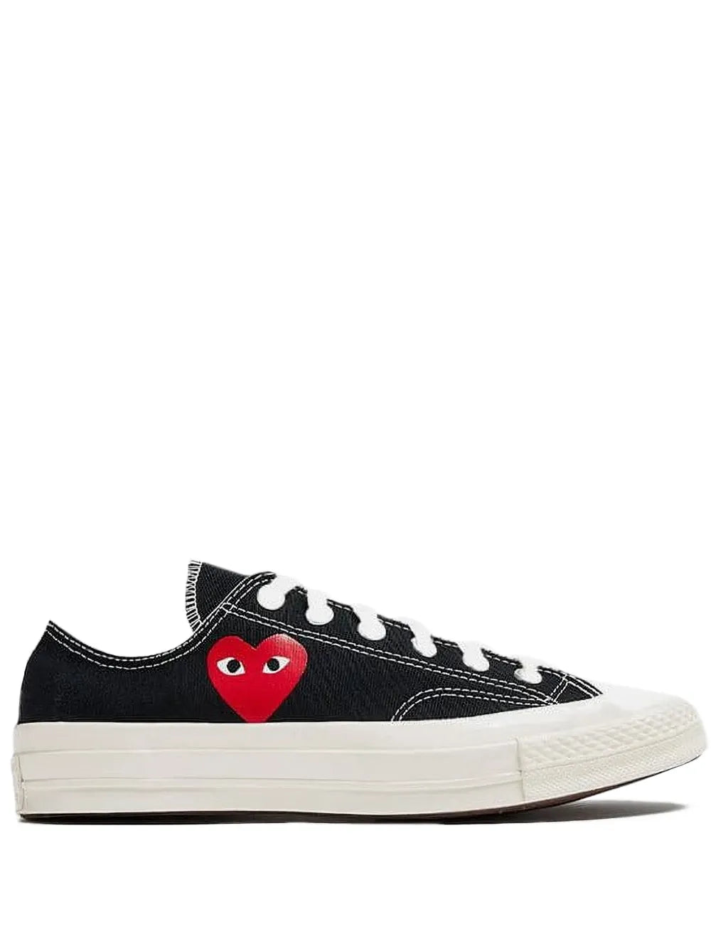 Comme Des Gar ns Play x Converse Single Heart Chuck 70 — Black — Size US M 3.5 - US W 5 — Front View