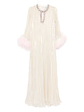 Self Portrait Feather Embellished Maxi Dress — Same as shown — Size XS — Front View