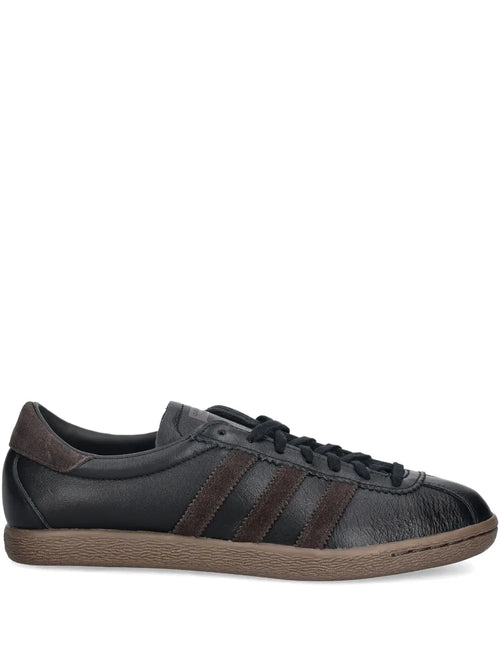 adidas Tobacco Three-Stripe Lace-Up Sneakers — Black — Size US M 11.5 - US W 13 — Front View