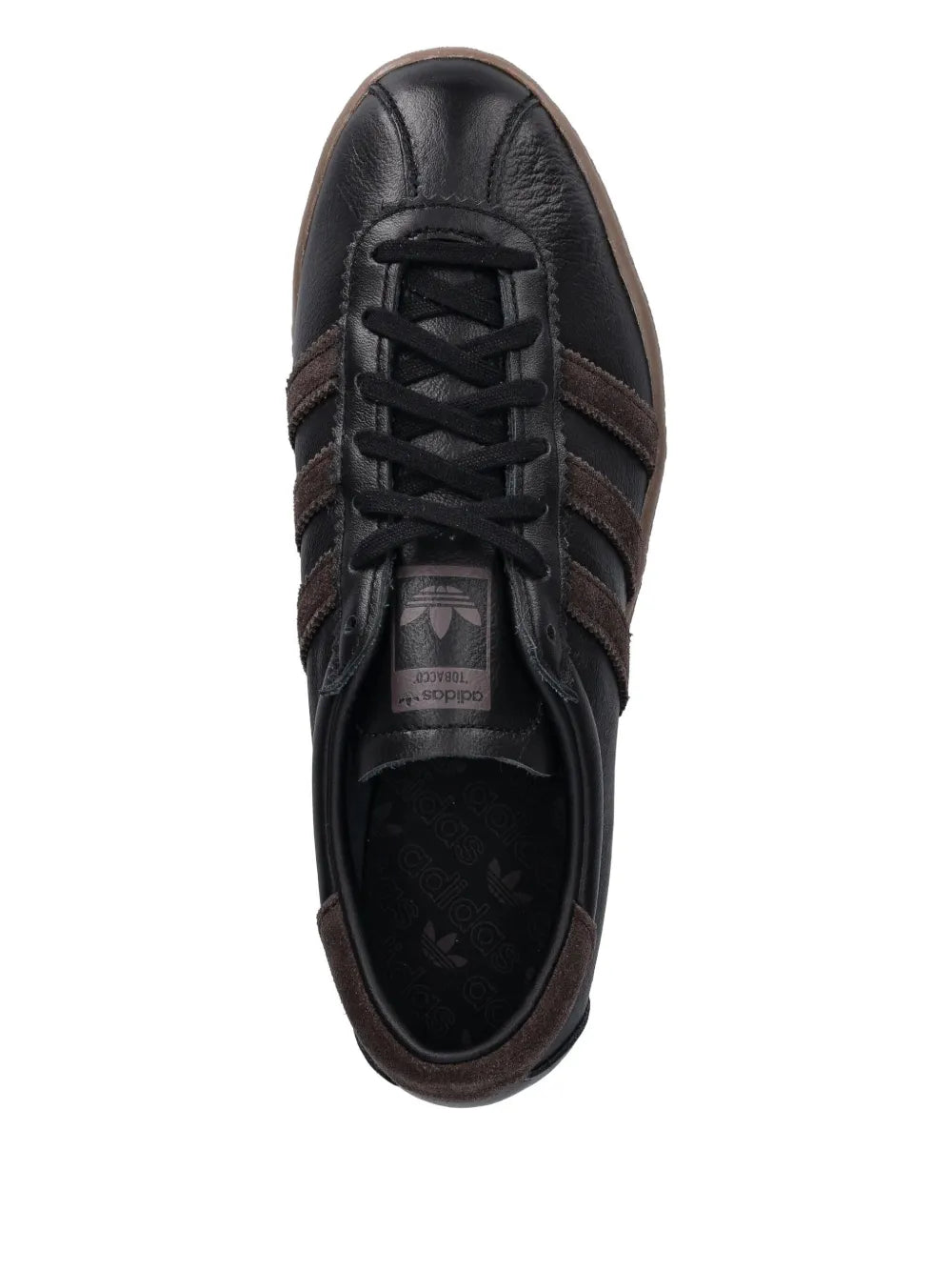 adidas Tobacco Three-Stripe Lace-Up — Black — Size US M 3.5 - US W 5 — Back View