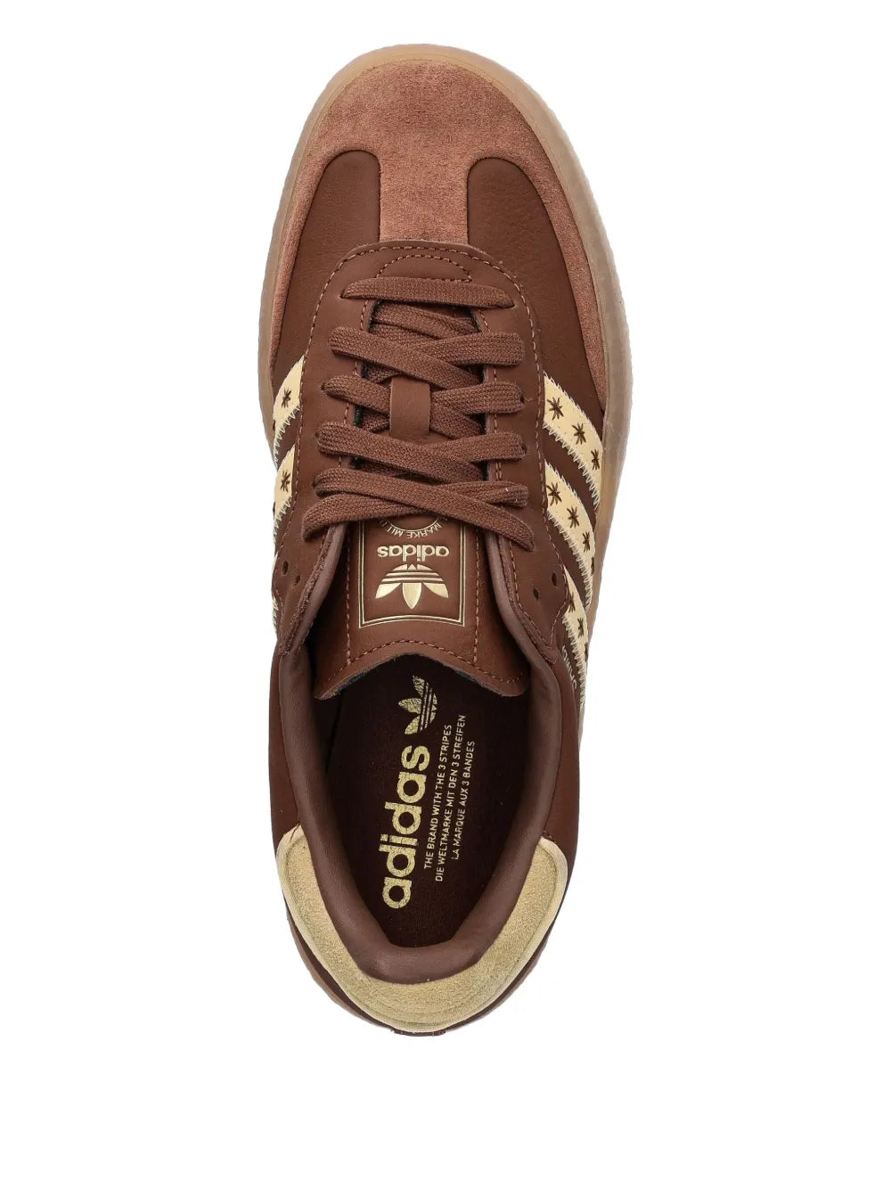 adidas Sambae Star-Motif — Brown — Size US M 3.5 - US W 5 — Back View