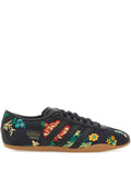 adidas Floral-Embroidered Lace-Up — Black — Size US M 3.5 - US W 5 — Front View