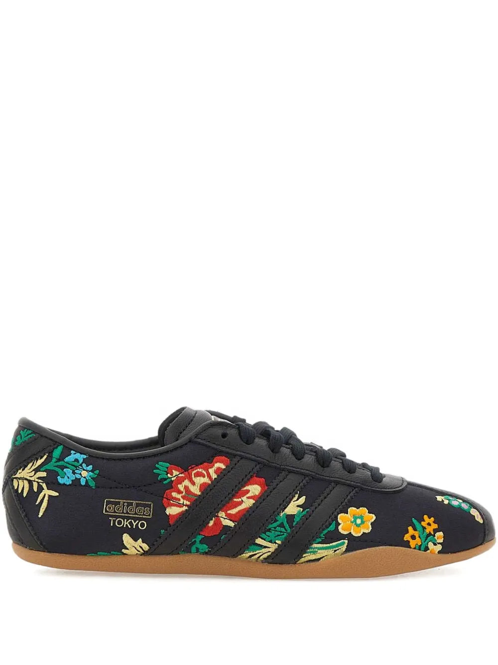 adidas Floral-Embroidered Lace-Up — Black — Size US M 3.5 - US W 5 — Front View