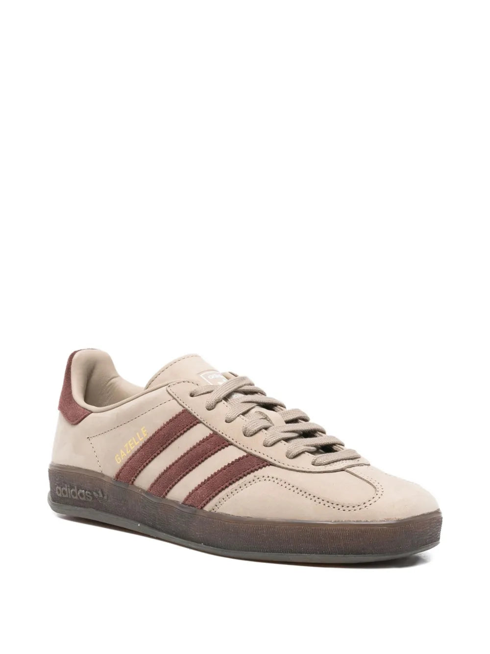 adidas Three-Stripe Gazelle Trainers — Beige/Brown — Size US M 9.5 - US W 11 — Side View