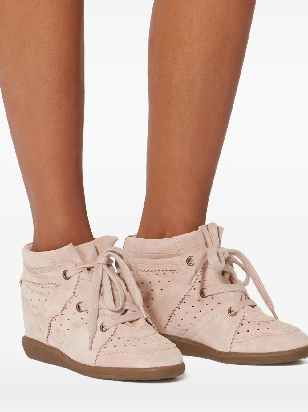 ISABEL MARANT 50Mm Scalloped Perforated Bobby — Pink — Size US M 3.5 - US W 5 — Detail View