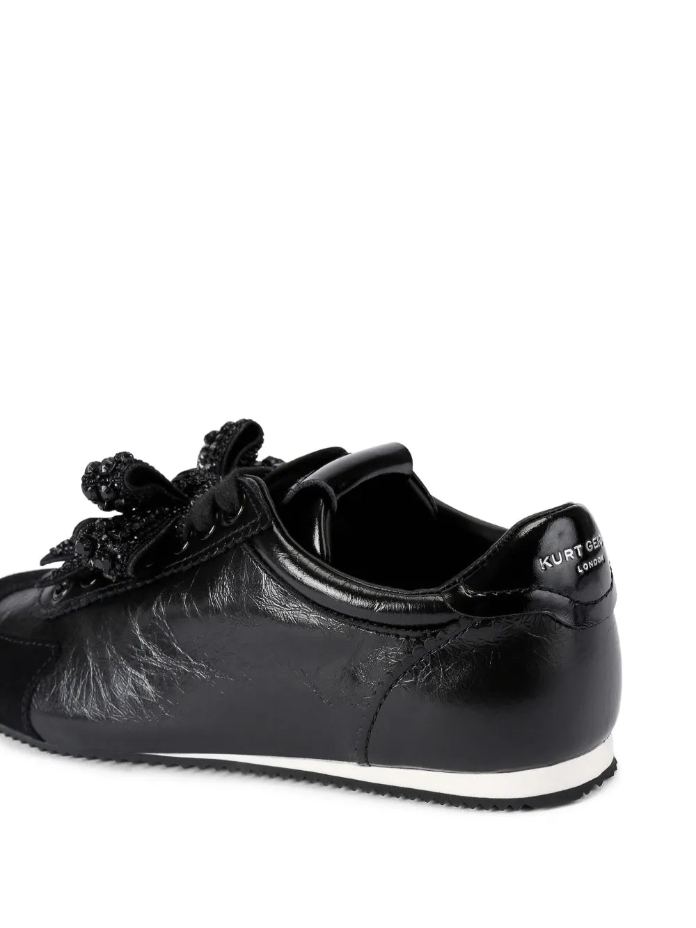 Kurt Geiger London Islington Bow Leather — Black — Size US M 3.5 - US W 5 — Detail View