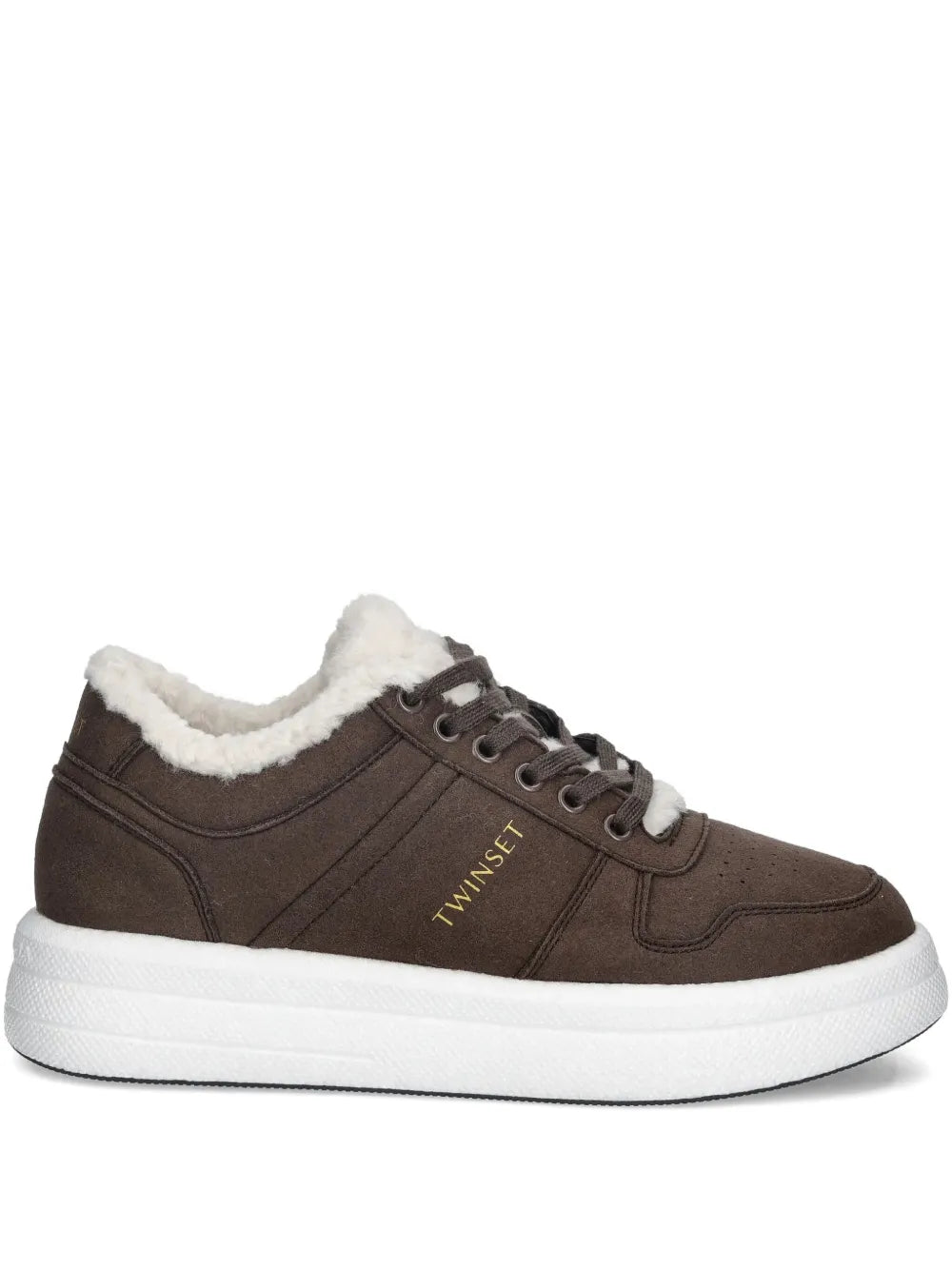 TWINSET Logo-Print — Brown — Size US M 3.5 - US W 5 — Front View