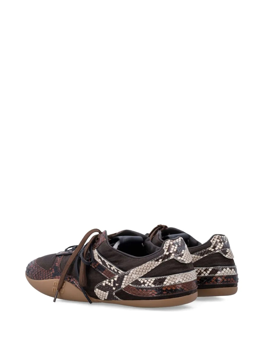 Miu Miu Snakeskin-Effect Leather — Brown — Size US M 3.5 - US W 5 — Top View