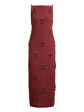 Polo Ralph Lauren Embellished Sleeveless Dress — Red — Size XS — Front View