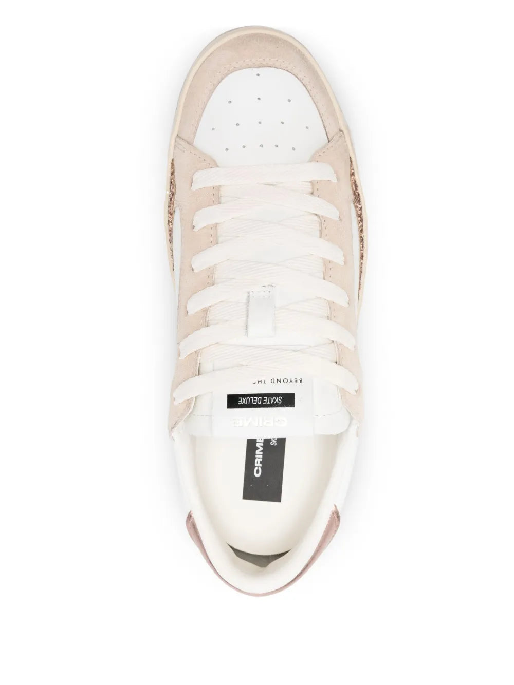 Crime London Sk8 Deluxe — White — Size US M 3.5 - US W 5 — Top View
