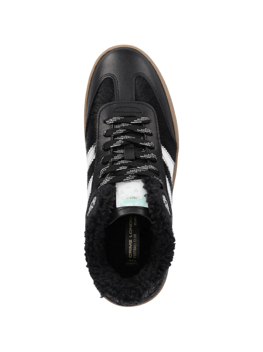 Crime London Lace-Up Fastening — Black — Size US M 3.5 - US W 5 — Top View