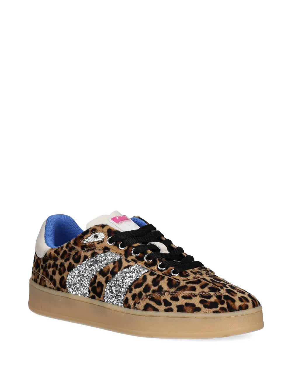 Crime London Leopard-Print Glitter-Detail — Brown — Size US M 3.5 - US W 5 — Side View