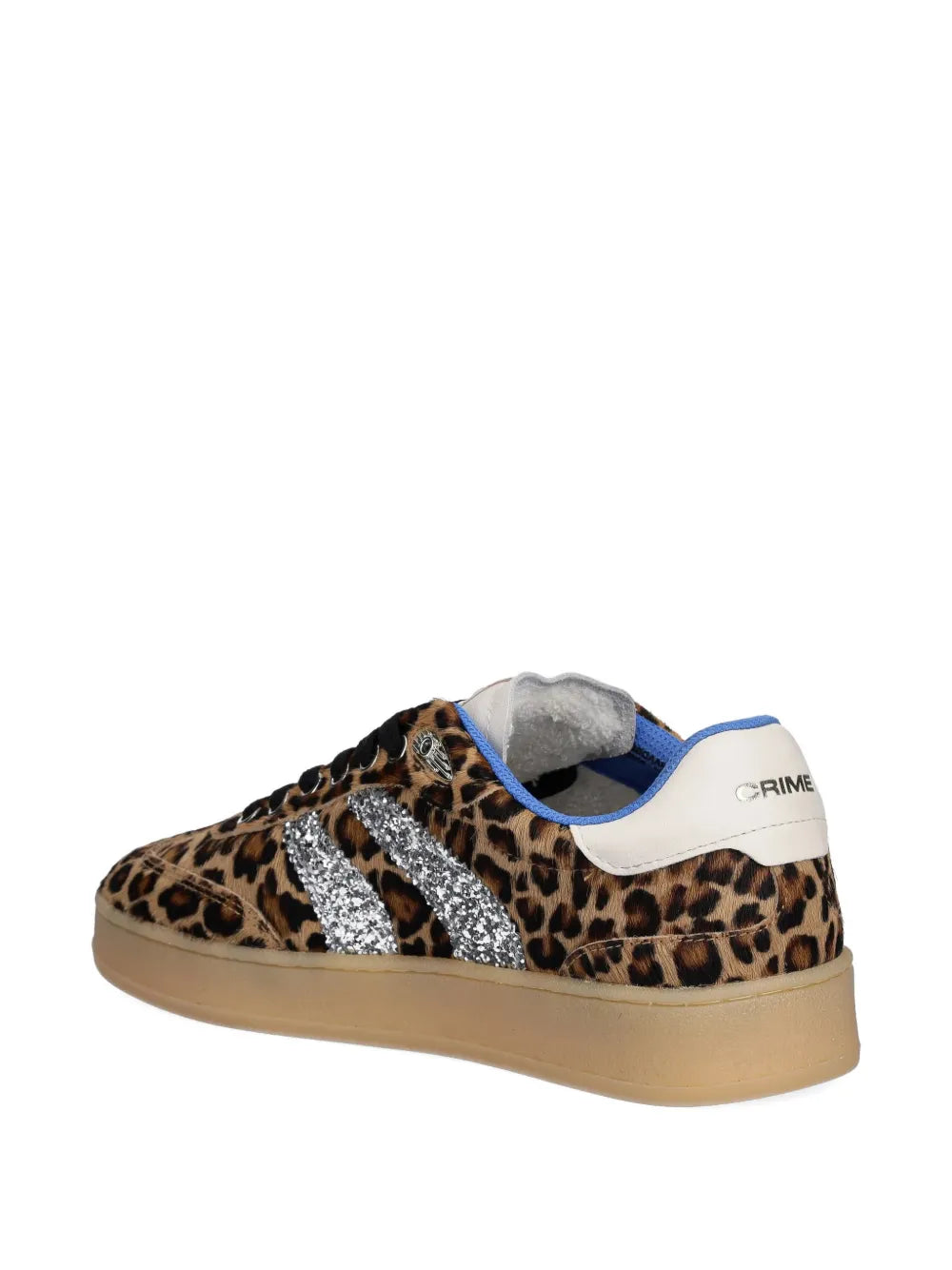 Crime London Leopard-Print Glitter-Detail — Brown — Size US M 3.5 - US W 5 — Back View