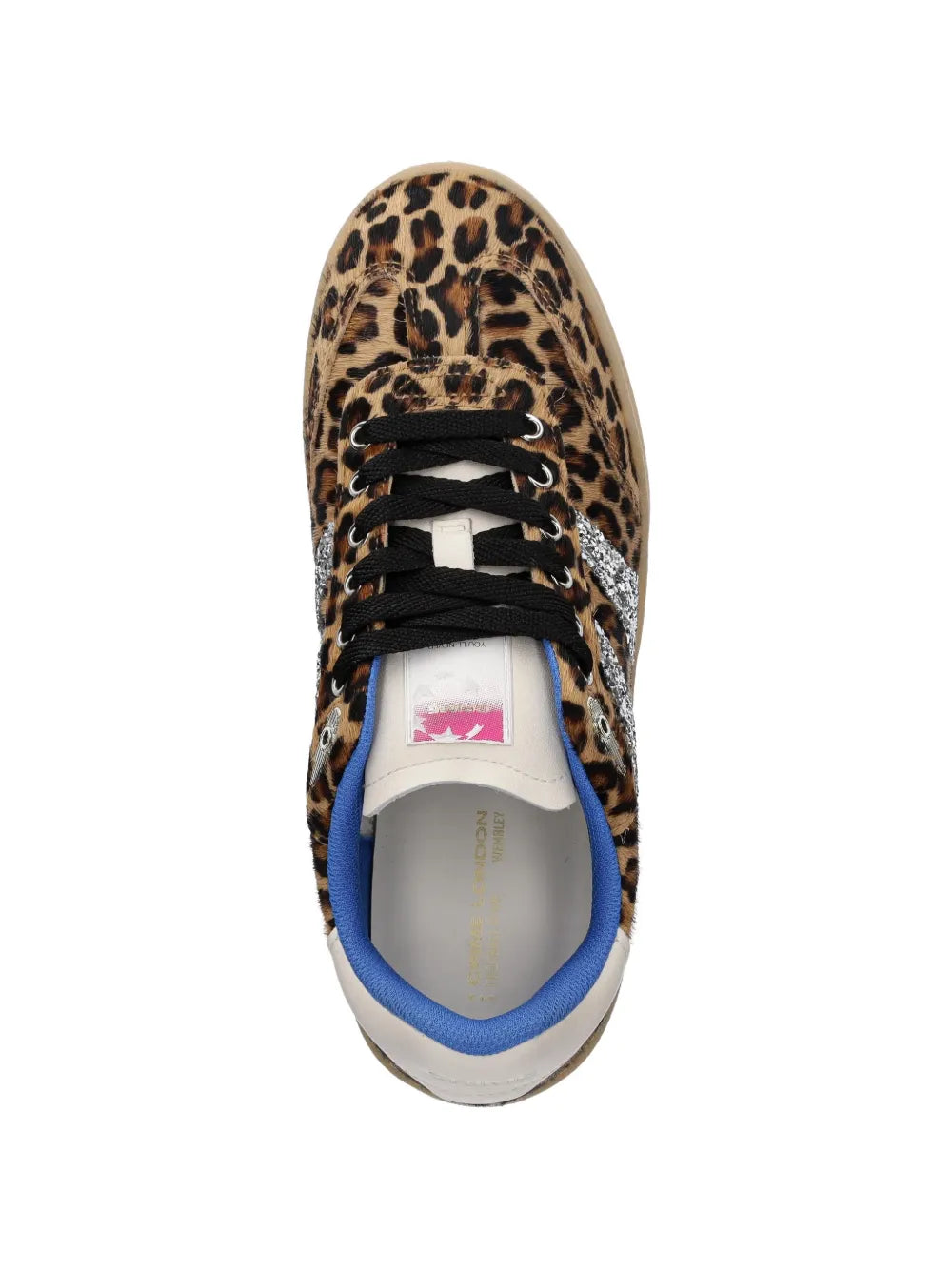 Crime London Leopard-Print Glitter-Detail — Brown — Size US M 3.5 - US W 5 — Top View