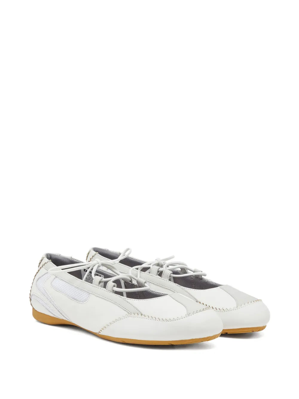 Diesel D-Mile Leather Flats — White — Size US M 3.5 - US W 5 — Side View